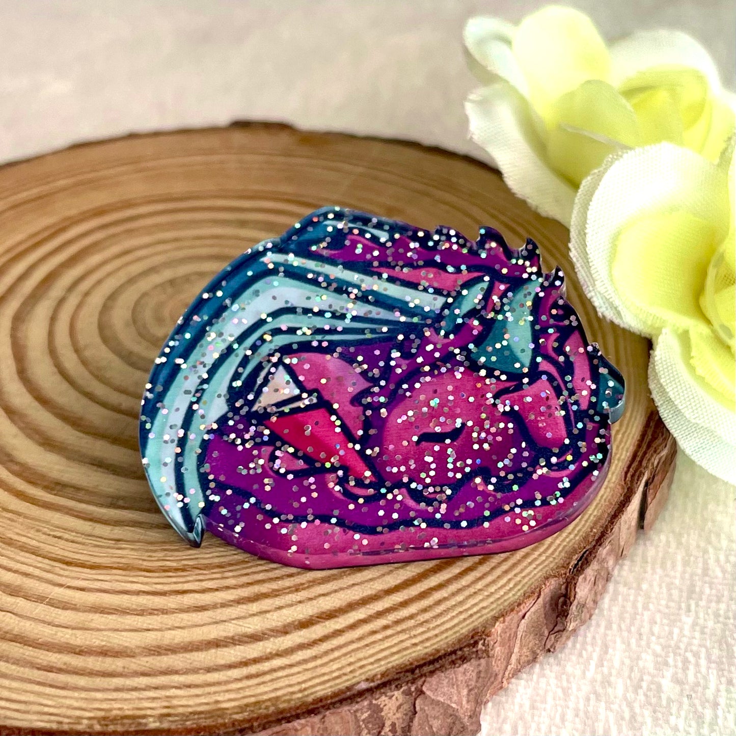 *NEW* Art Pin - Fell Asleep Reading Dragon
