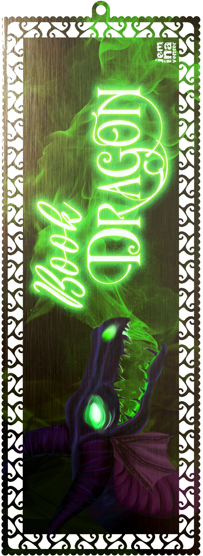 Book Dragon Art Bookmark
