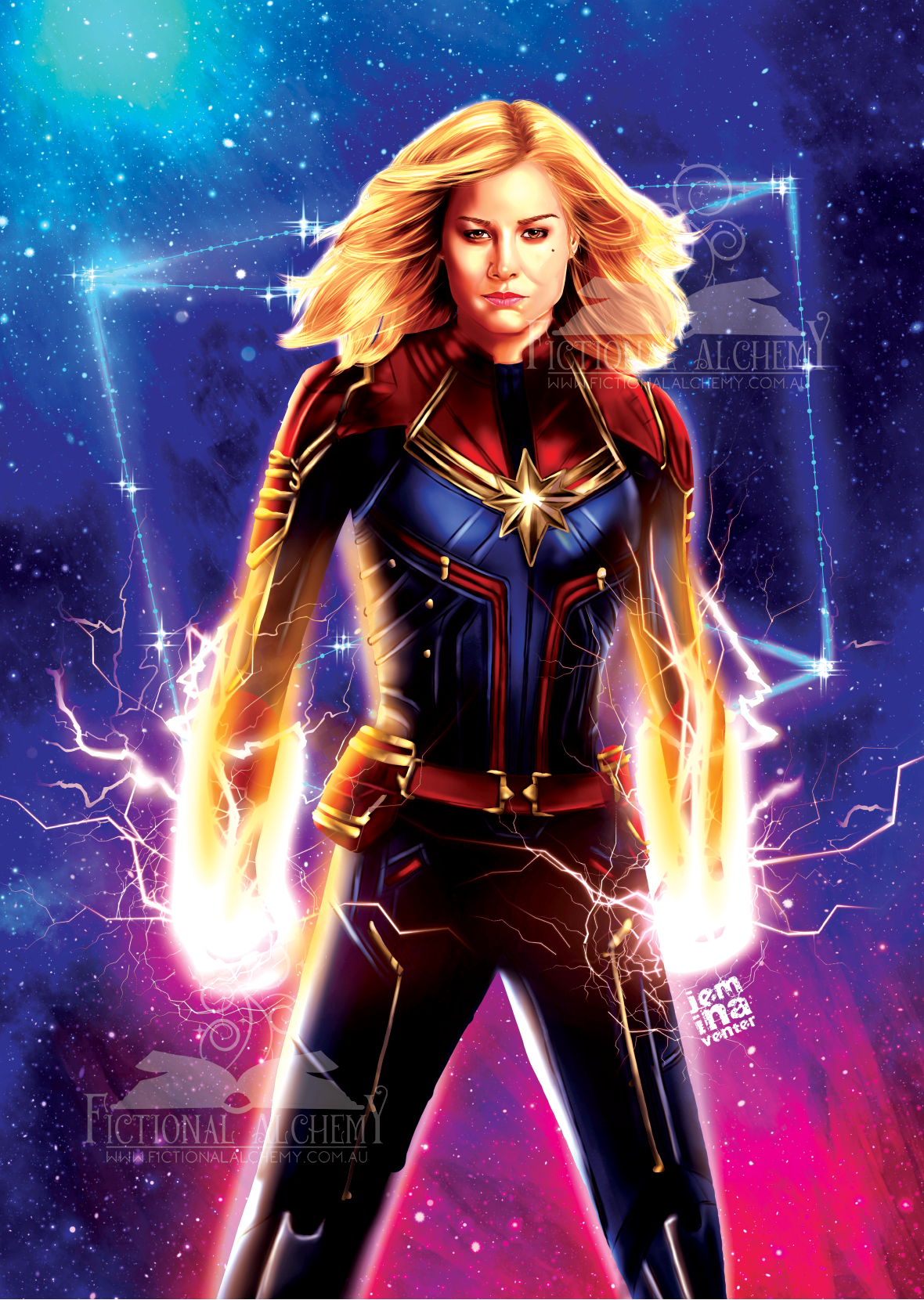 Captain Marvel Art Print