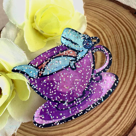 *NEW* Art Pin - Audiobook Tea-Rex