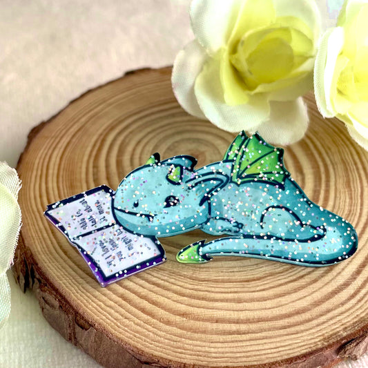*NEW* Art Pin - Cosy Dragon Reader
