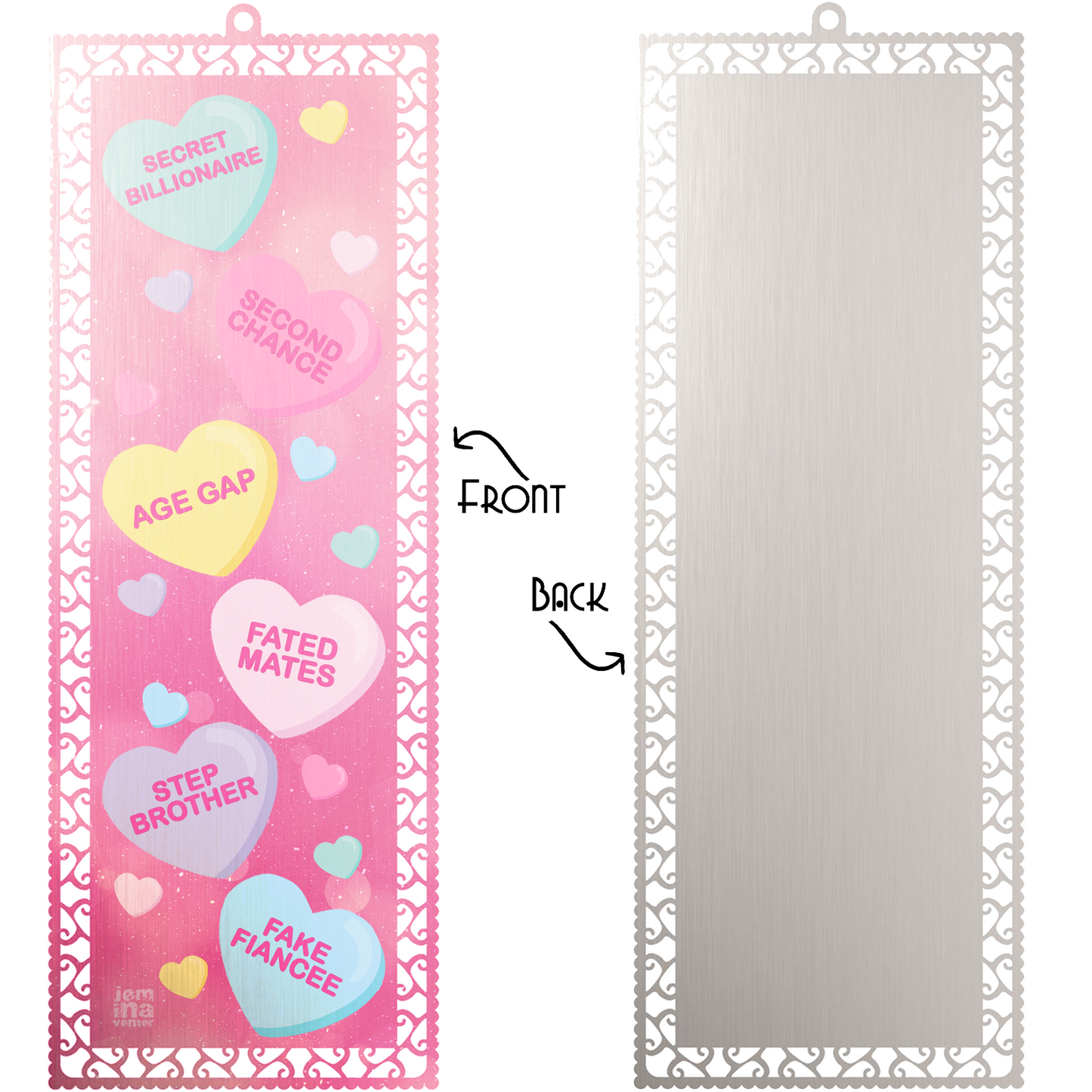 Candy Heart Tropes Pink Art Bookmark