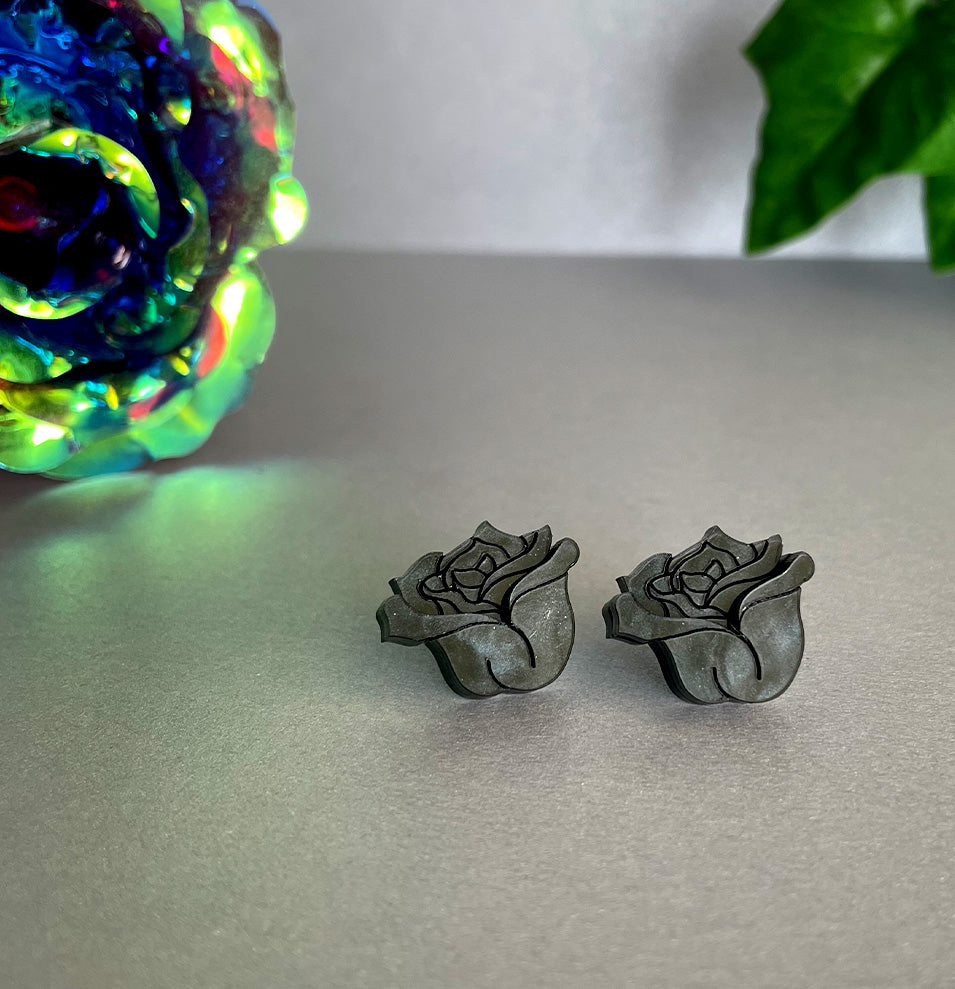 Black Rose Studs