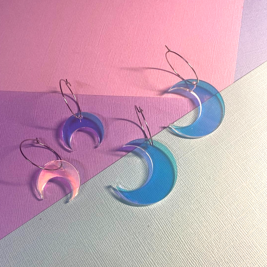Iridescent Crescent Earrings
