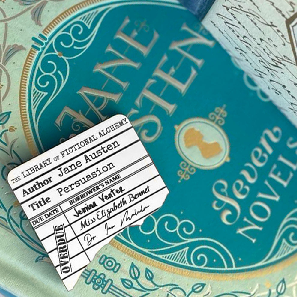 Library Borrowing Card Brooch - Customisable! – Fictional Alchemy