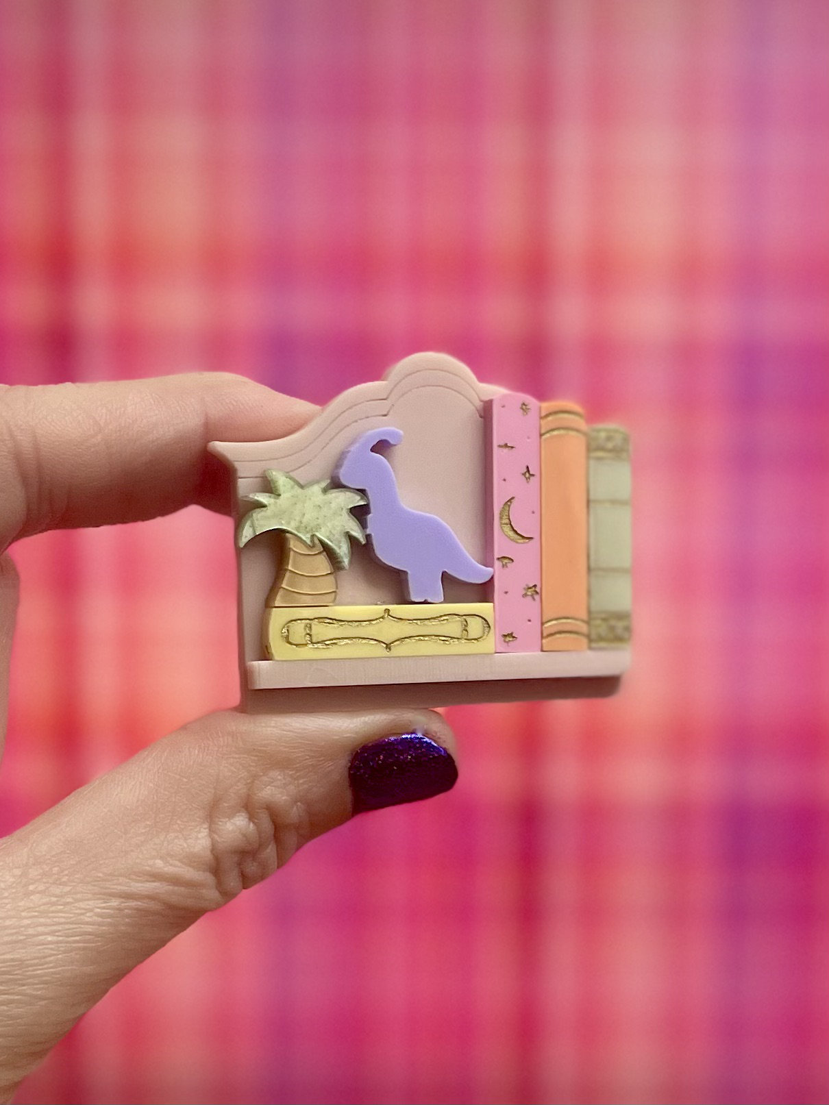 Mini-Library Shelf OOAK Brooches 2026 Edition #1