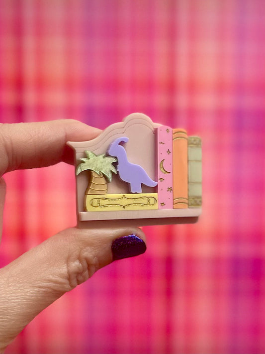Mini-Library Shelf OOAK Brooches 2026 Edition #1