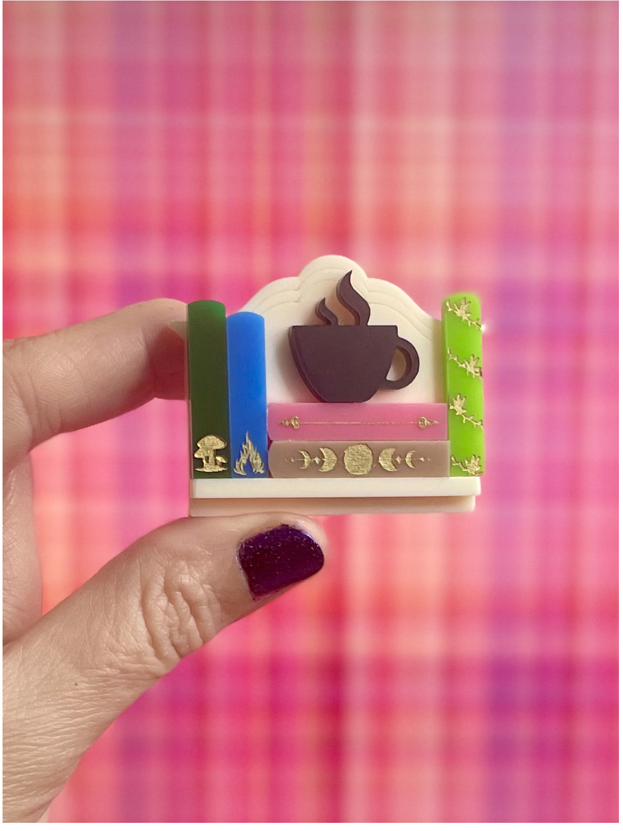 Mini-Library Shelf OOAK Brooches 2026 Edition #1