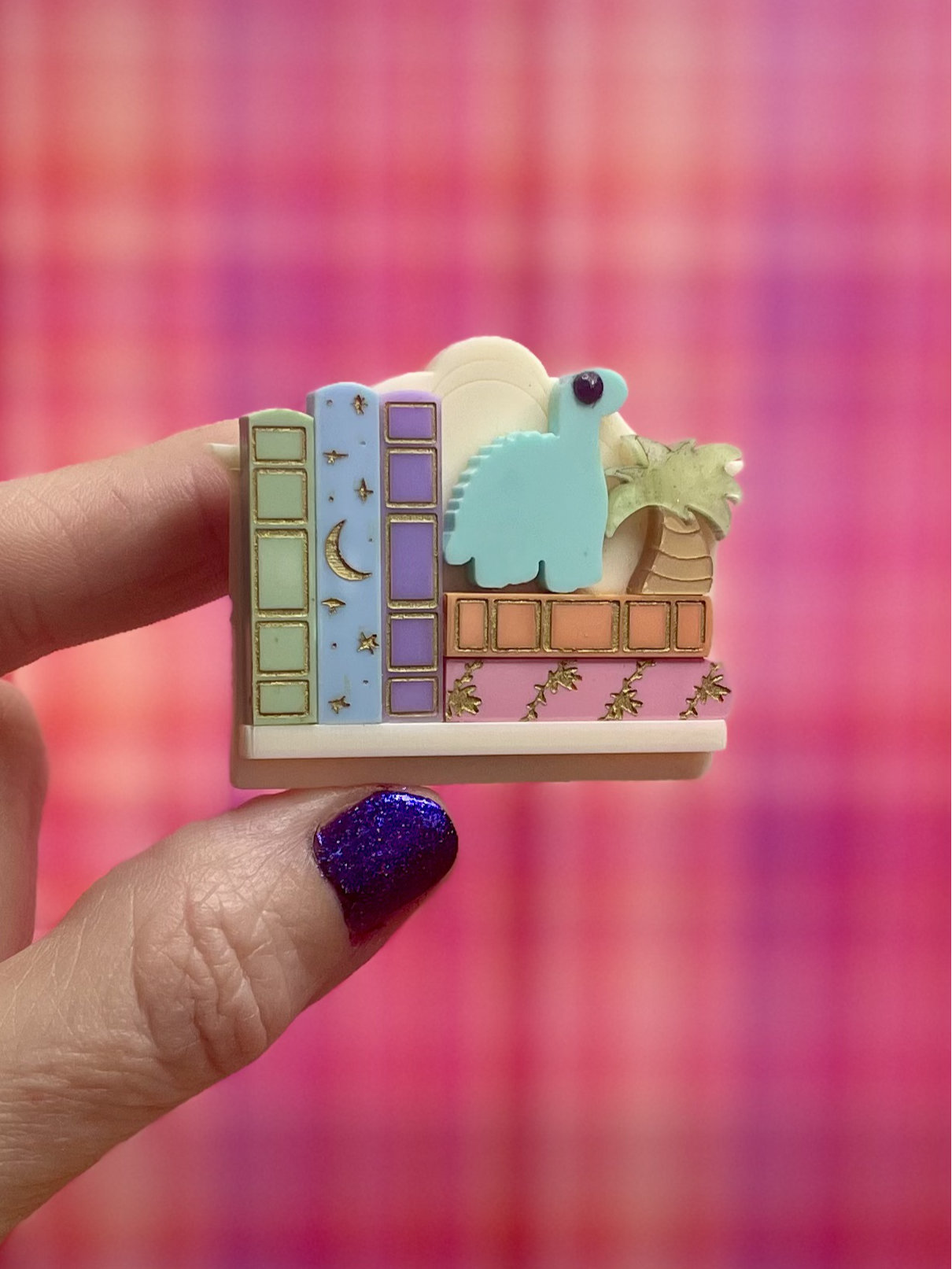 Mini-Library Shelf OOAK Brooches 2026 Edition #1