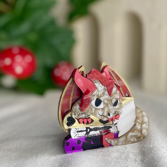 *NEW* OOAK Jam The Romance Reading Book Dragon Brooch