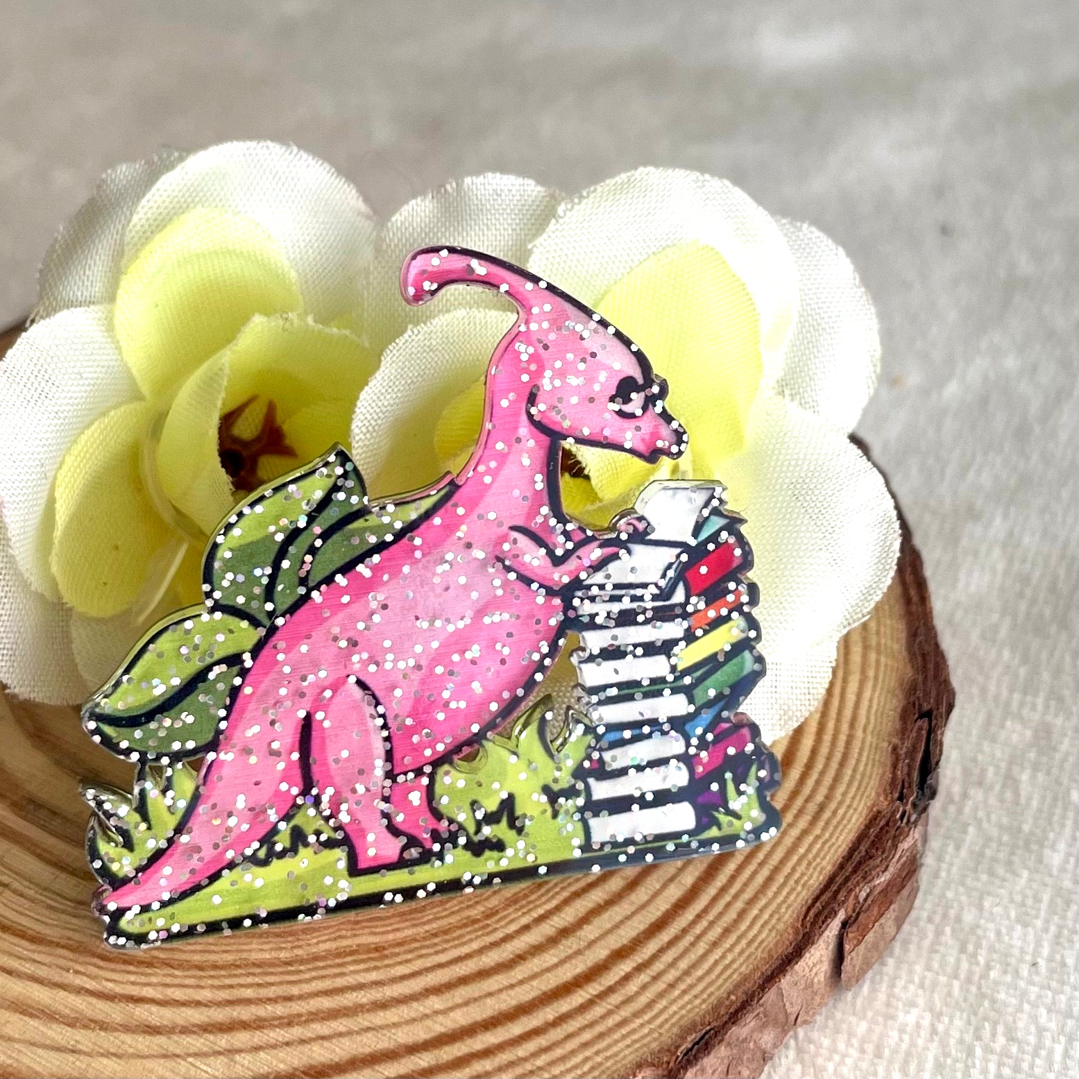 *NEW* Art Pin - Professor Penny Parasaurolophus – Fictional Alchemy