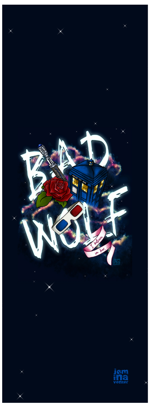 Bad Wolf Art Bookmark