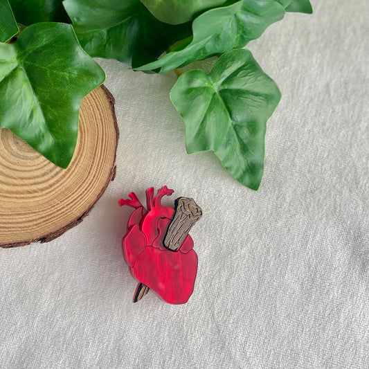 *NEW* Slayed Anatomical Heart Brooch