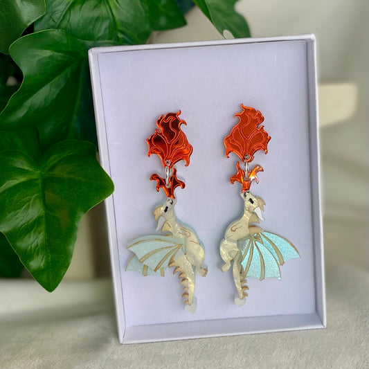 *NEW* Fire-Breathing Dragon Statement Earrings